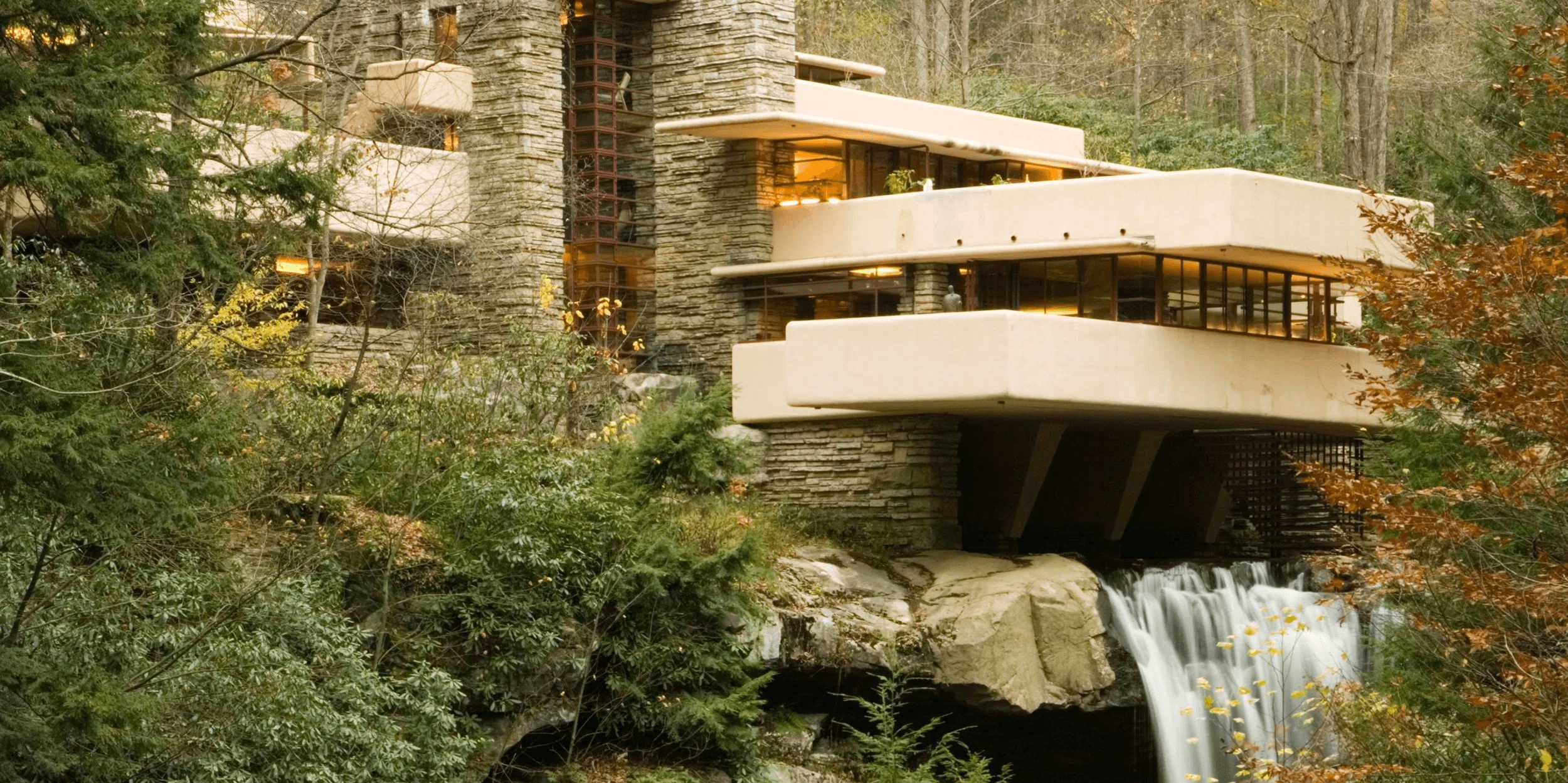Fallingwater house designed by Frank Lloyd Wright